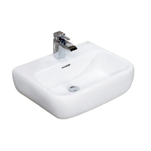 Metropolitan 600 Wall Hung Sink in White with 1 Faucet Hole