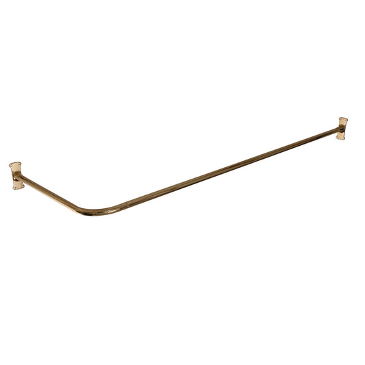 4121 Corner Rod, 66 x 26" w/Flanges, Polished Brass