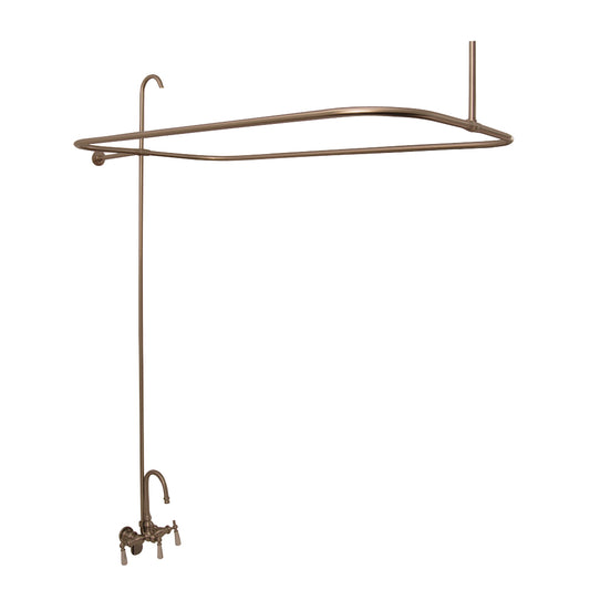Complete Tub and Shower Kit with Faucet, Rod, Supply Lines, & Drain in Brushed Nickel