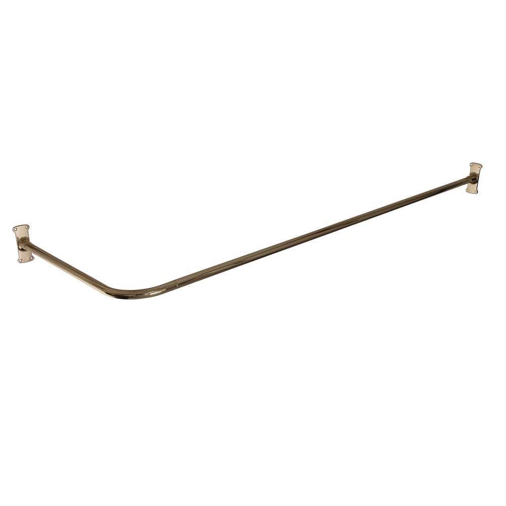 4123 Corner Shower Rod, 72 x 48" w/ Flanges in Polished Nickel