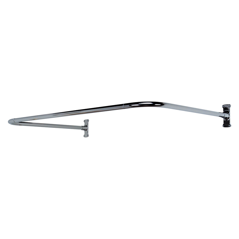 4140 U Shaped Shower Rod, 48 x 26" w/Flanges, Polished Chrome