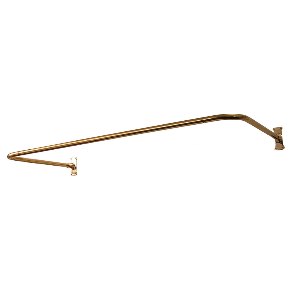 4140 U Shaped Shower Rod, 54 x 26" w/Flanges, Polished Brass