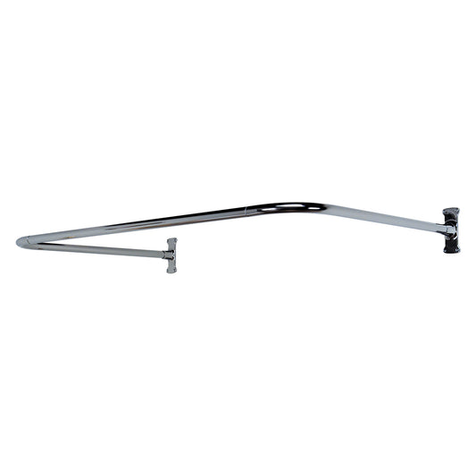4140 U Shaped Shower Rod, 60 x 26" w/Flanges, Polished Chrome