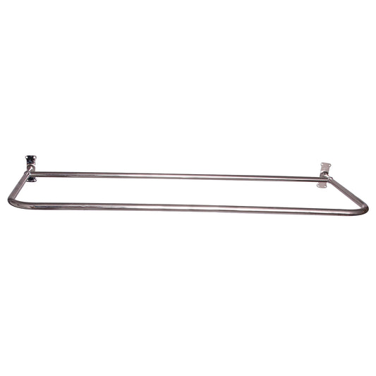 4145 D Shaped Shower Rod, 48 x 26", w/Flanges, Polished Nickel
