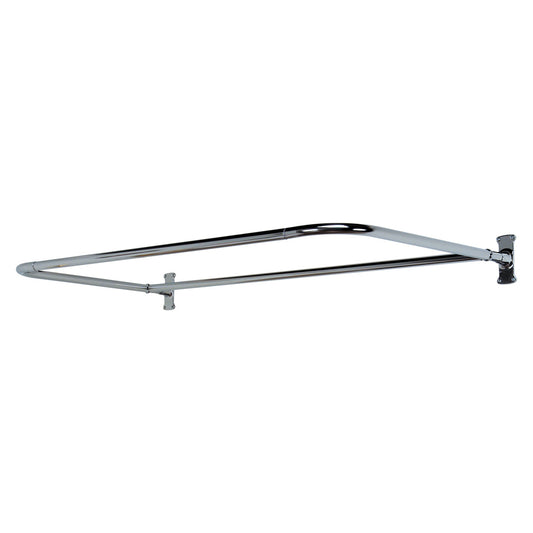 4145 D Shaped Shower Rod, 54 x 26", w/Flanges, Polished Chrome
