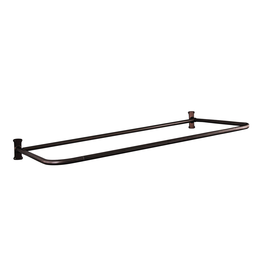 4145 D Shaped Shower Rod, 48 x 26", w/Flanges, OIl Rubbed Bronze