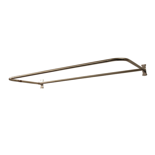 4145 D Shaped Shower Rod, 54 x 26", w/Flanges, Polished Nickel