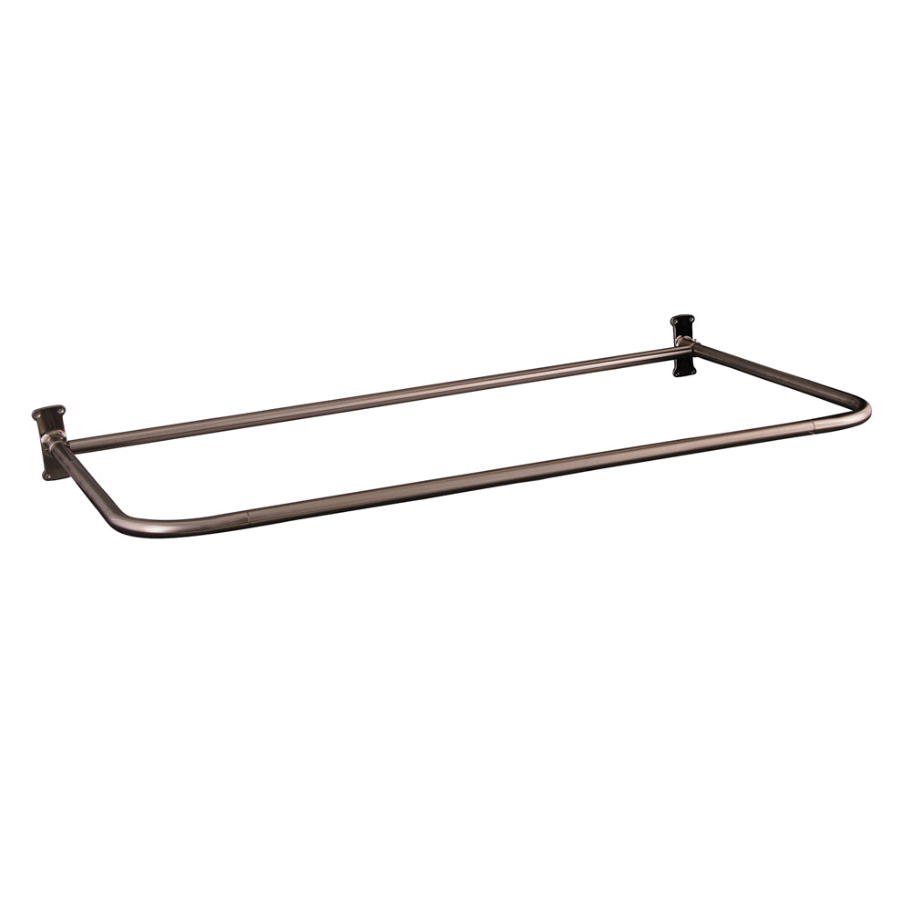 4145 D Shaped Shower Rod, 54 x 26", w/Flanges, Brushed Nickel