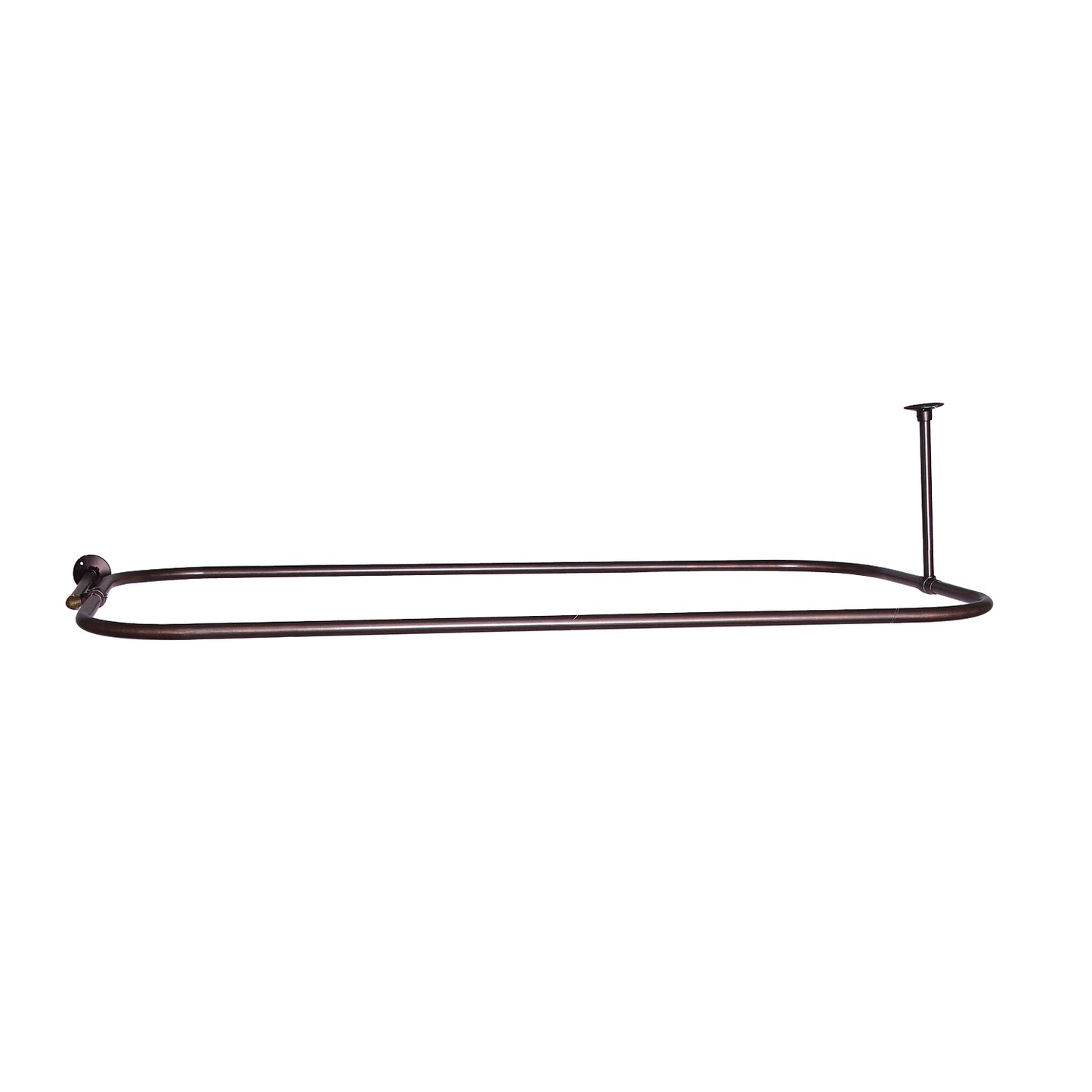 Rectangular Shower Rod w/Side Wall Support in 48 x 24" in ORB