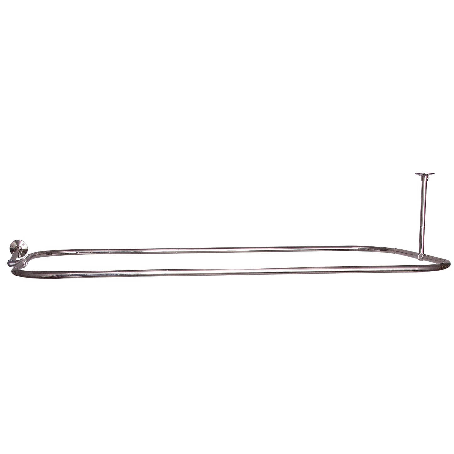 Rectangular Shower Rod w/SideWall Support in 48 x 24" in Polished Nickel