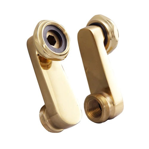 Swivel Arm Connectors (Pair) for Deck Mount Faucet Polished Brass