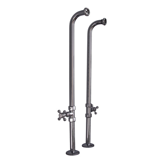 31 1/2" Exposed Tub Supply Lines with Cross Handle Stops Chrome