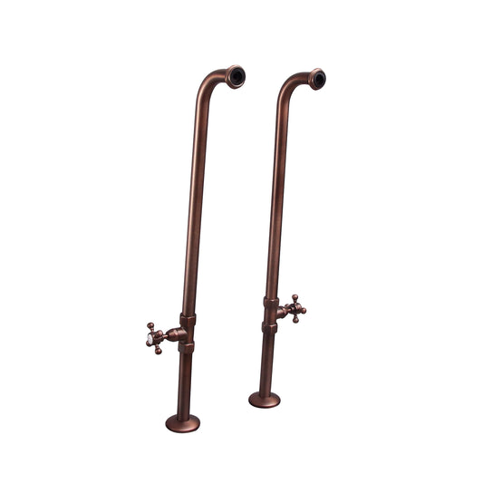 34 1/2" Exposed Tub Supply Lines with Cross Handle Stops Oil Rubbed Bronze