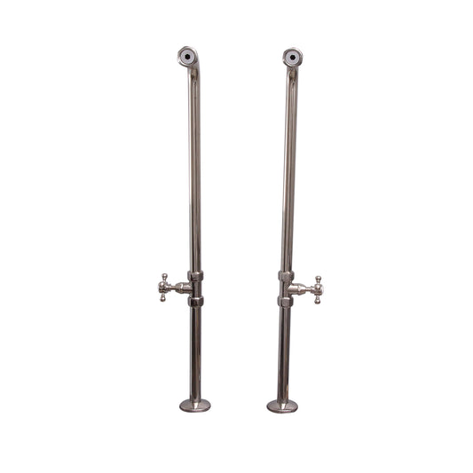 34 1/2" Exposed Tub Supply Lines with Cross Handle Stops Polished Nickel