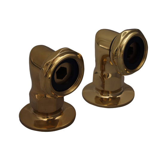 Elbows for Deck Mount Tub Faucet 2" Polished Brass (Pair)