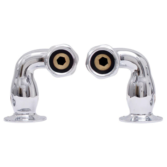 Tub Deck Mount S-Shaped Coupler Pair for 3-3/8" to 7" Chrome