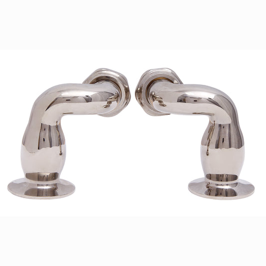 Tub Deck Mount S-Shaped Coupler Pair for 3-3/8" to 7" Polished Nickel