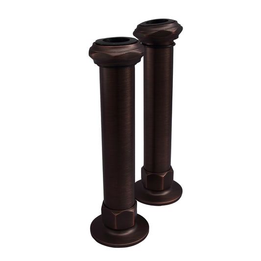 Straight 6" Long Wall Mount Tub Faucet Coupler Pair Oil Rubbed Bronze