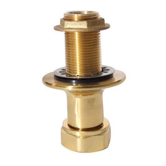 Angled Tub Faucet to Wall 1/2" FIP x 3/4" FIP Coupler Pair Polished Brass