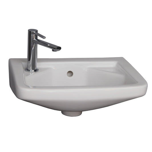 Mirna Wall Hung Bathroom Sink White with Left-Hand Faucet Hole