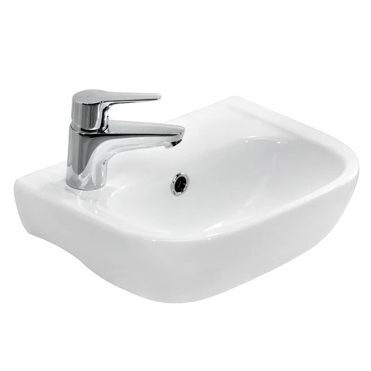 Caroline 380 Wall Hung Sink White with Left-Hand Faucet Hole
