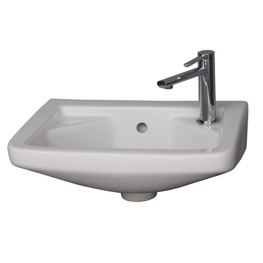 Mirna Wall Hung Bathroom Sink White with Right-Hand Faucet Hole
