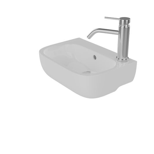 Caroline 380 Wall Hung Sink White with Right-Hand Faucet Hole