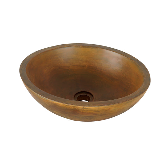 Caspar Small Oval Cement Vessel Sink Vintage Brown