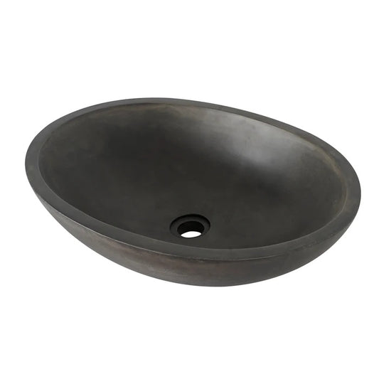 Caspar Large Oval Cement Vessel Sink Copper Green