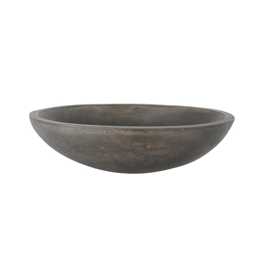 Caspar Small Oval Cement Vessel Sink Dark Grey Concrete