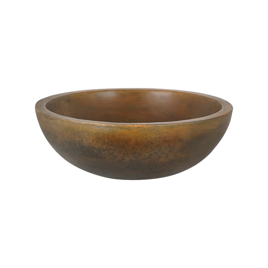 Cordell Small Round Cement Vessel Sink Vintage Brown