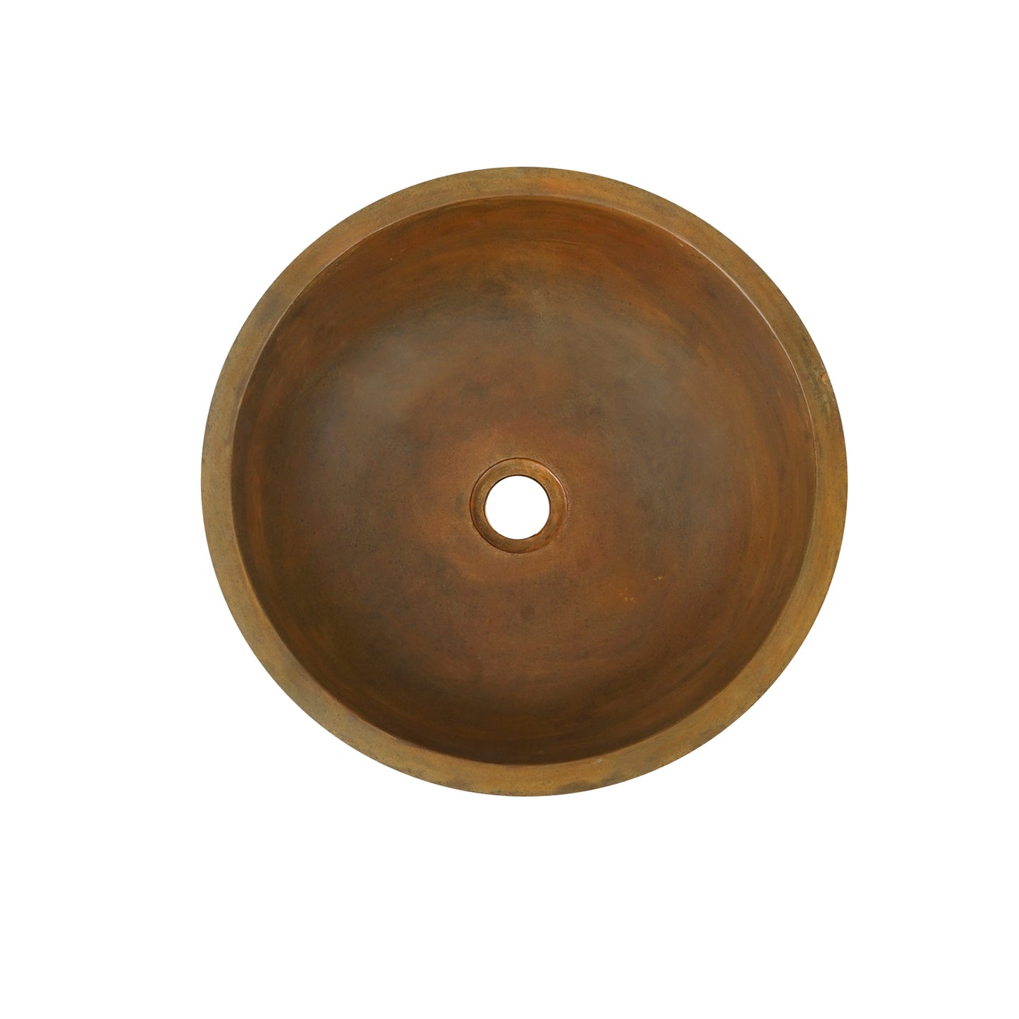 Cordell Small Round Cement Vessel Sink Vintage Brown
