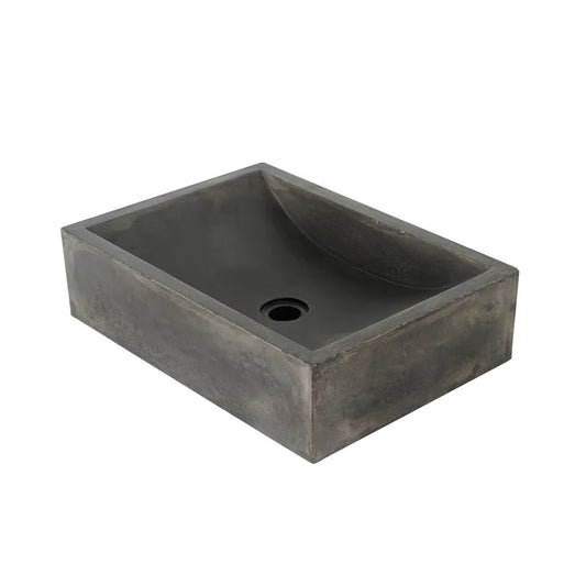 Eldon Rectangle Cement Vessel Basin Sink Dusk Gray