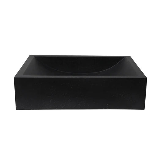 Eldon Rectangle Cement Vessel Basin Sink Black Terrazzo