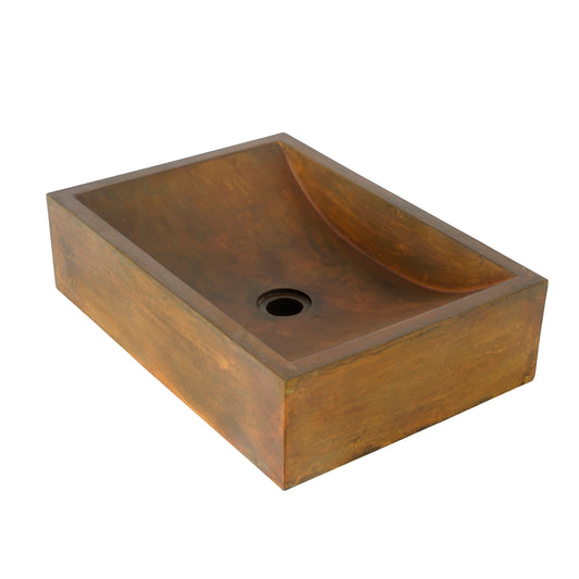 Eldon Rectangle Cement Vessel Basin Sink Vintage Brown