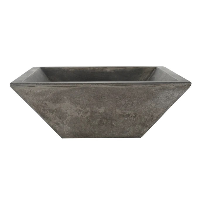 Radam Square Cement Vessel Basin Sink in Dusk Gray