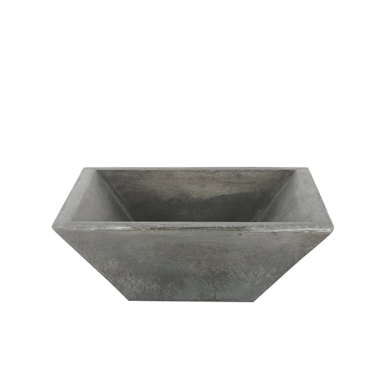 Radam Square Cement Vessel Basin Sink in Copper Green