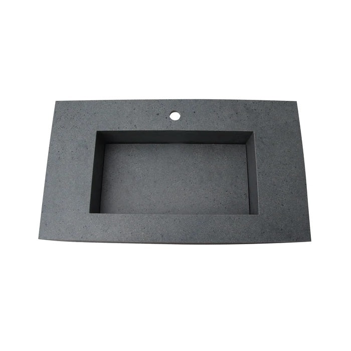 Precious 32-3/4" Wall-Hung Porcelain Tile Sink Hidden Drain in Grey