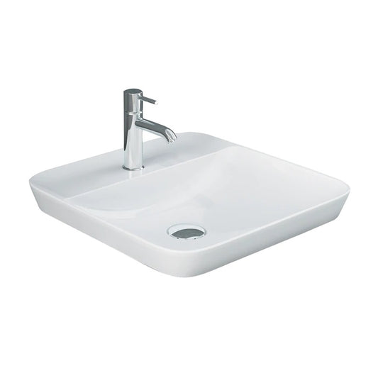 Variant 16 1/2" Square Drop In Lavatory Sink with 1 Faucet Hole in White
