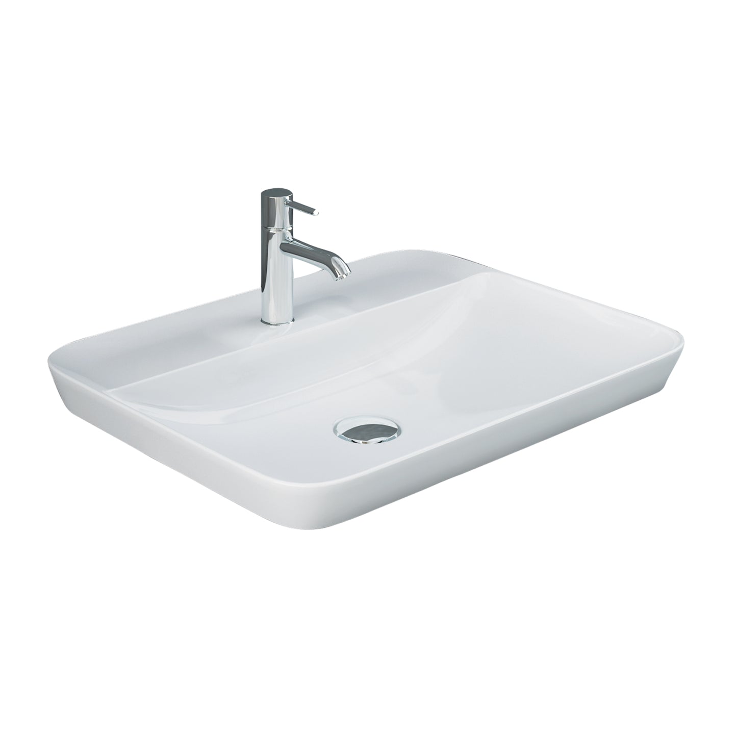 Variant 21 5/8" x 16 1/2" Rectangular Drop In Sink with 1 Faucet Hole in White