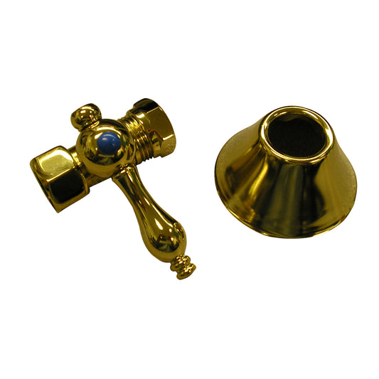 1/4 Turn Tub Supply Line Stop Pair 1/2" Comp x 1/2" IPS Polished Brass