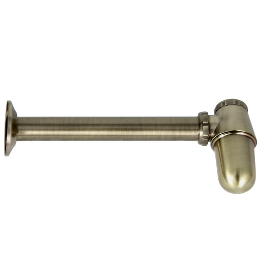 Lavatory Trap with Wall Flange Antique Brass