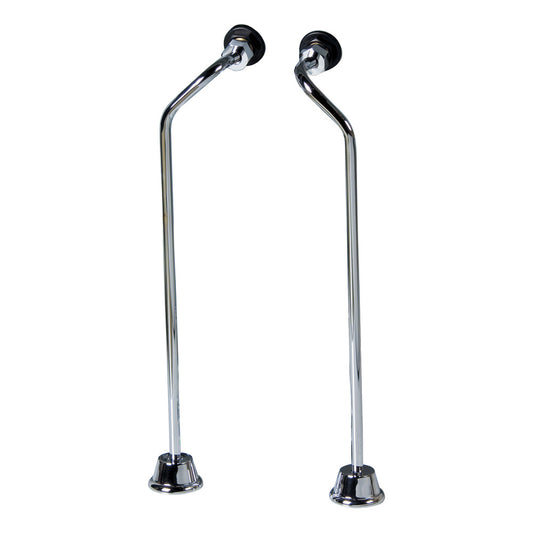 Offset 24" Bath Tub Supply Line Set 1/2" OD Polished Chrome