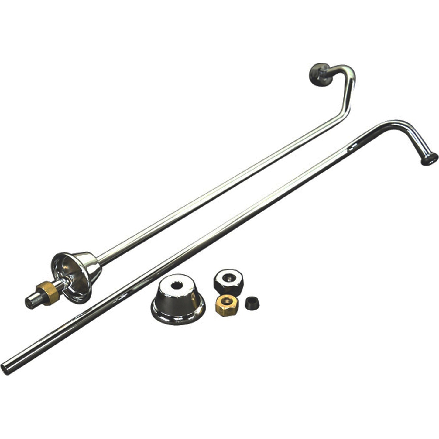 Offset 24" Bath Tub Supply Line Set 1/2" OD Polished Nickel