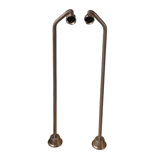 Offset 24" Bath Tub Supply Line Set 1/2" OD Brushed Nickel