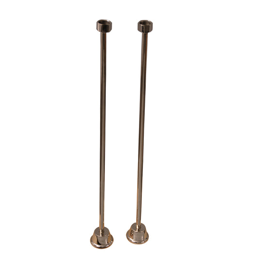 Straigth 24" Bath Tub Supply Line Set 1/2" OD Polished Nickel