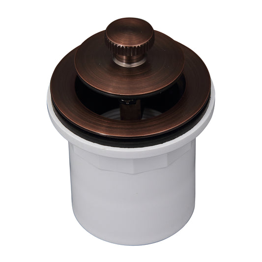 Bath Tub Drain Lift Turn with 1-1/2" Flange PVC Adapter Oil Rubbed Bronze