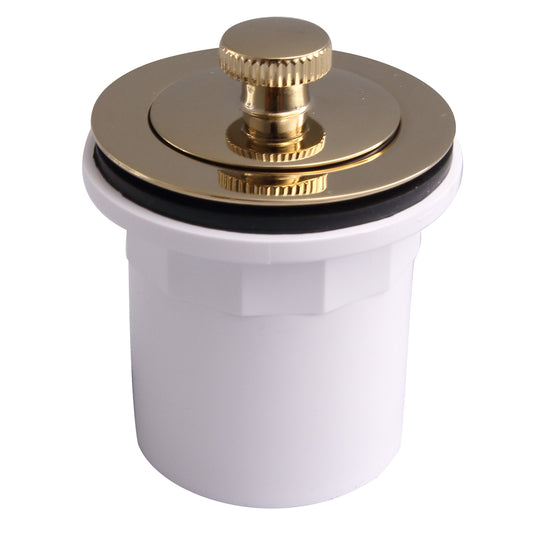 Bath Tub Drain Lift Turn with 1-1/2" Flange PVC Adapter Polished Brass