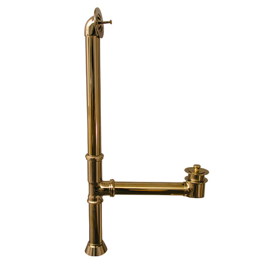 Freestanding Tub Leg Drain & Overflow Kit in Polished Brass