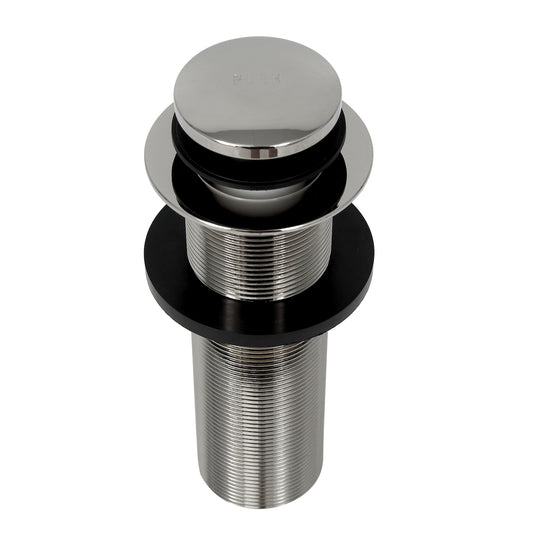 Push Button Tub Drain Assembly 6" Long Threaded in Chrome